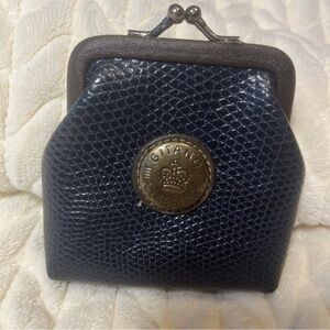 Vintage Gitano Classics Navy Green Coin Purse Kiss Lock